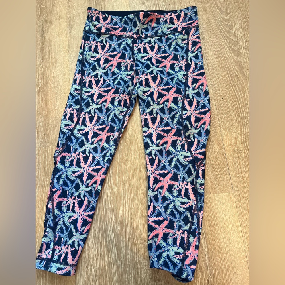 Vineyard Vines active leggings starfish print navy reversible size medium